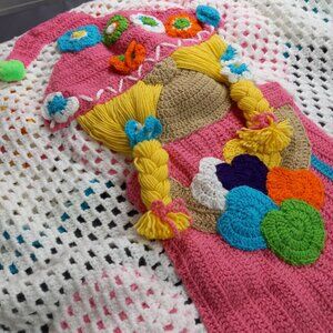 Handmade Crochet 3D Gnome Girl Baby Blanket‎